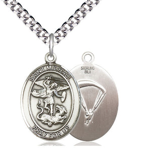 Sterling Silver Saint Michael Paratrooper Medal Catholic Jewelry