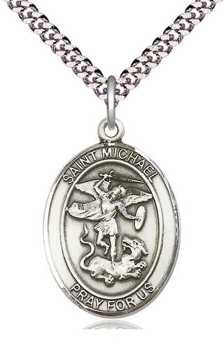 Sterling Silver Saint Michael the Archangel Medal Catholic Jewelry Engraved Catholic Saint Jewelry