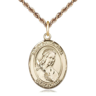 14kt Gold Saint Philomena Medal Engraved Catholic Saint Jewelry