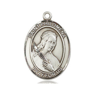 Sterling Silver Saint Philomena Medal Catholic Jewelry Engraved Catholic Saint Jewelry