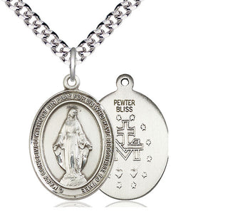 Pewter Miraculous Medal Catholic Jewelry