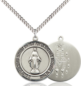 Pewter Miraculous Medal Catholic Jewelry