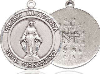 Sterling Silver Virgen Milagrosa Medal Catholic Jewelry