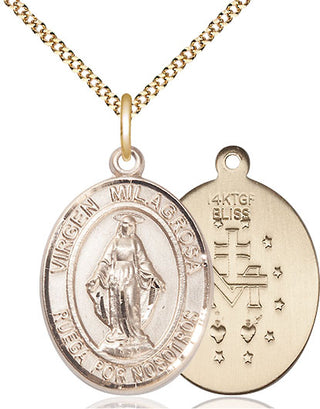 14kt Gold Filled Virgen Milagrosa Medal Catholic Jewelry
