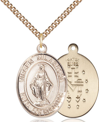 14kt Gold Filled Virgen Milagrosa Medal Catholic Jewelry