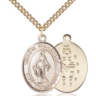 14kt Gold Virgen Milagrosa Medal