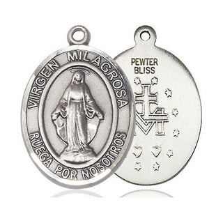 Pewter Virgen Milagrosa Medal