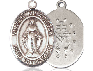 Sterling Silver Virgen Milagrosa Medal Catholic Jewelry