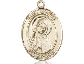 14kt Gold Filled Saint Monica Medal Engraved Catholic Saint Jewelry