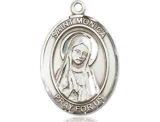 Sterling Silver Saint Monica Medal Catholic Jewelry Engraved Catholic Saint Jewelry