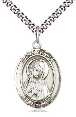 Sterling Silver Saint Monica Medal Catholic Jewelry Engraved Catholic Saint Jewelry