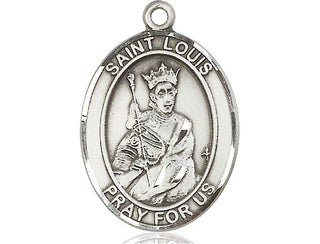 Pewter Saint Louis Medal Engraved Catholic Saint Jewelry