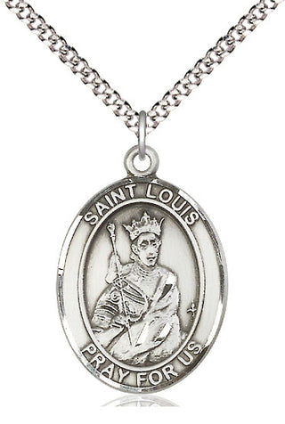 Pewter Saint Louis Medal Catholic Jewelry Engraved Catholic Saint Jewelry