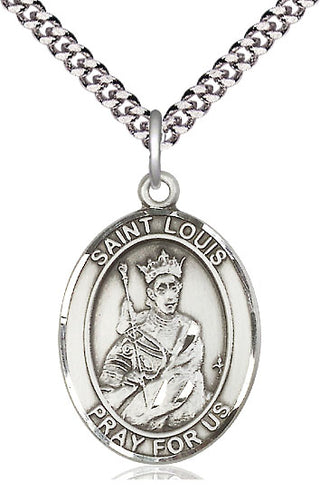 Pewter Saint Louis Medal Catholic Jewelry Engraved Catholic Saint Jewelry