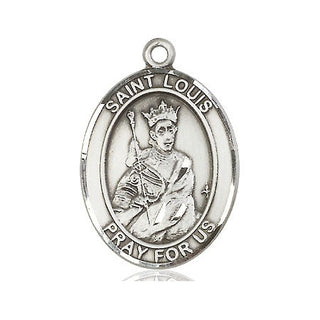 Sterling Silver Saint Louis Medal Catholic Jewelry Engraved Catholic Saint Jewelry