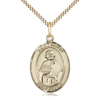 14kt Gold Filled Saint Philip the Apostle Medal Catholic Jewelry Engraved Catholic Saint Jewelry