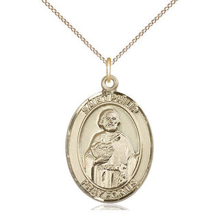 14kt Gold Saint Philip the Apostle Medal Engraved Catholic Saint Jewelry