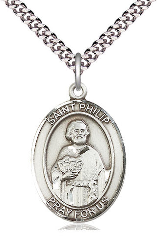 Pewter Saint Philip the Apostle Medal Catholic Jewelry Engraved Catholic Saint Jewelry