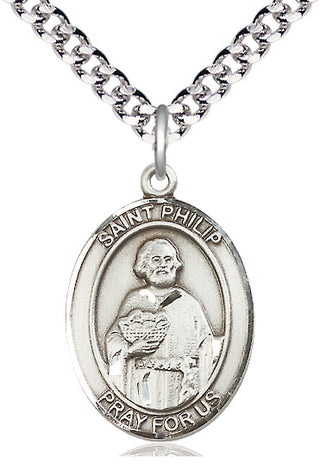 Pewter Saint Philip the Apostle Medal Catholic Jewelry Engraved Catholic Saint Jewelry