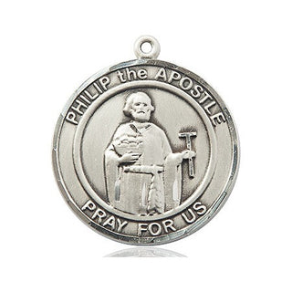 Pewter Philip the Apostle Medal Engraved Catholic Saint Jewelry