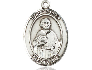 Sterling Silver Saint Philip the Apostle Medal Catholic Jewelry Engraved Catholic Saint Jewelry