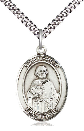 Sterling Silver Saint Philip the Apostle Medal Catholic Jewelry Engraved Catholic Saint Jewelry