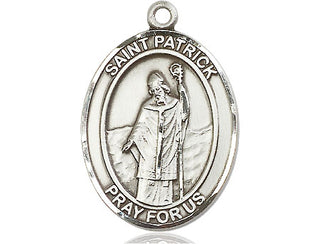 Pewter Saint Patrick Medal Engraved Catholic Saint Jewelry