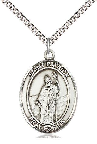 Pewter Saint Patrick Medal Catholic Jewelry Engraved Catholic Saint Jewelry