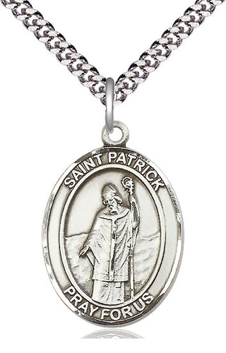 Pewter Saint Patrick Medal Catholic Jewelry Engraved Catholic Saint Jewelry