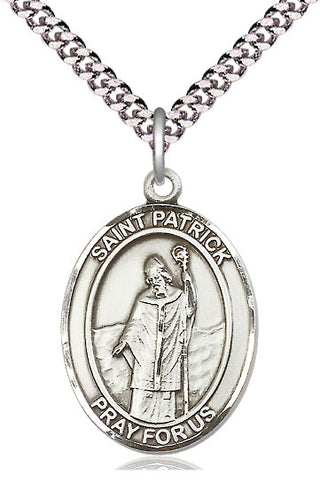 Sterling Silver Saint Patrick Medal Catholic Jewelry Engraved Catholic Saint Jewelry