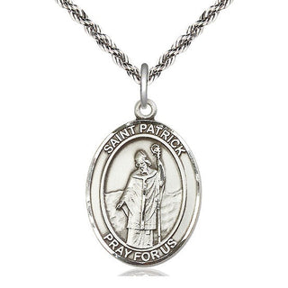 Sterling Silver Saint Patrick Medal Catholic Jewelry Engraved Catholic Saint Jewelry