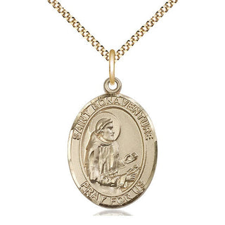 14kt Gold Filled Saint Bonaventure Medal Catholic Jewelry Engraved Catholic Saint Jewelry