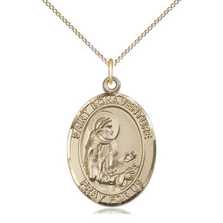 14kt Gold Filled Saint Bonaventure Medal Catholic Jewelry Engraved Catholic Saint Jewelry