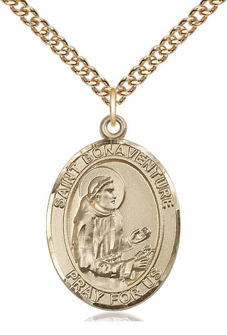 14kt Gold Filled Saint Bonaventure Medal Catholic Jewelry Engraved Catholic Saint Jewelry