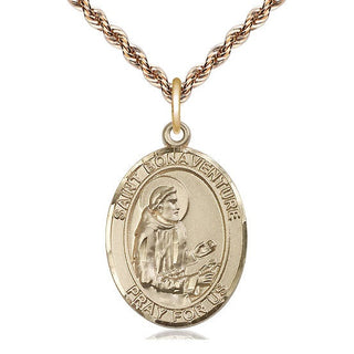 14kt Gold Filled Saint Bonaventure Medal Catholic Jewelry Engraved Catholic Saint Jewelry