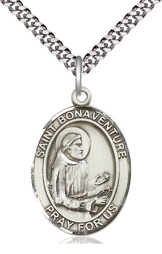 Pewter Saint Bonaventure Medal Catholic Jewelry Engraved Catholic Saint Jewelry
