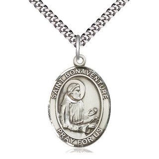 Sterling Silver Saint Bonaventure Medal Catholic Jewelry Engraved Catholic Saint Jewelry