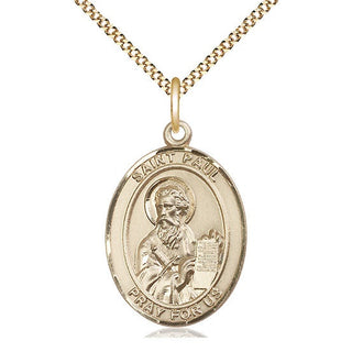 14kt Gold Filled Saint Paul the Apostle Medal Catholic Jewelry Engraved Catholic Saint Jewelry