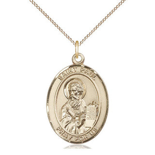 14kt Gold Filled Saint Paul the Apostle Medal Catholic Jewelry Engraved Catholic Saint Jewelry