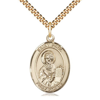 14kt Gold Filled Saint Paul the Apostle Medal Catholic Jewelry Engraved Catholic Saint Jewelry