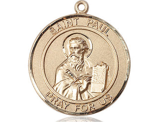 14kt Gold Filled Saint Paul the Apostle Medal Engraved Catholic Saint Jewelry