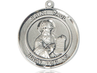 Pewter Saint Paul the Apostle Medal Engraved Catholic Saint Jewelry