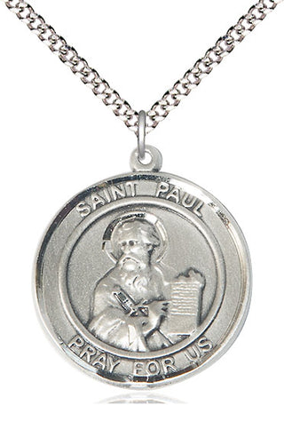 Pewter Saint Paul the Apostle Medal Catholic Jewelry Engraved Catholic Saint Jewelry