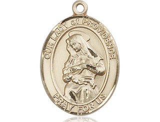 14kt Gold Filled Our Lady of Providence Medal Engraved Catholic Saint Jewelry