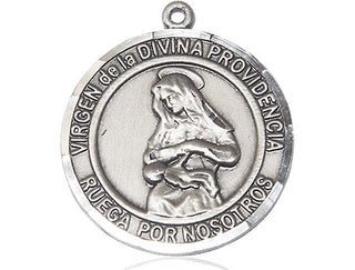 Sterling Silver Virgen Divina Providencia Medal Catholic Jewelry Engraved Catholic Saint Jewelry