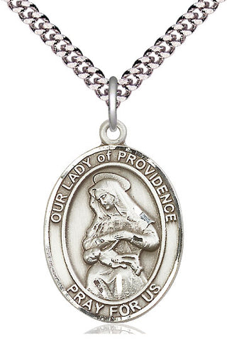 Sterling Silver Our Lady of Providence Medal Catholic Jewelry Engraved Catholic Saint Jewelry