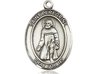 Pewter Saint Peregrine Laziosi Medal Engraved Catholic Saint Jewelry