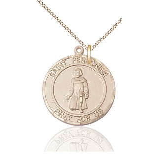 14kt Gold Filled Saint Peregrine Medal Catholic Jewelry Engraved Catholic Saint Jewelry