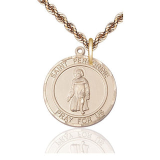 14kt Gold Filled Saint Peregrine Medal Catholic Jewelry Engraved Catholic Saint Jewelry