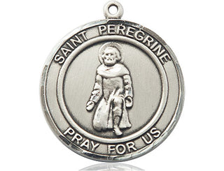 Sterling Silver Saint Peregrine Medal Catholic Jewelry Engraved Catholic Saint Jewelry